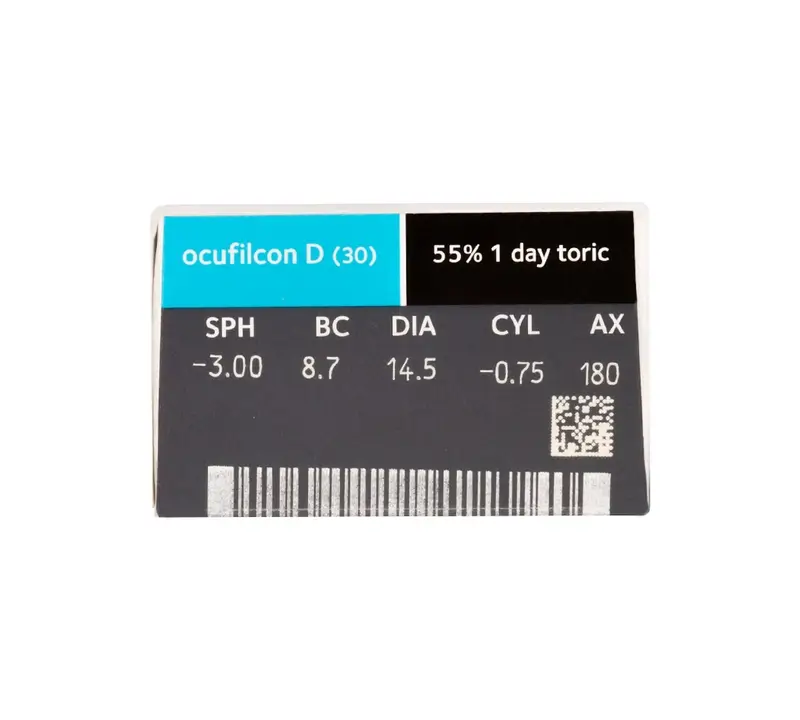 Biomedics 1 Day Daily Toric Lenses , 30 units - -5.00, -1.25, 160, 8.7, 14.50 - Image 2