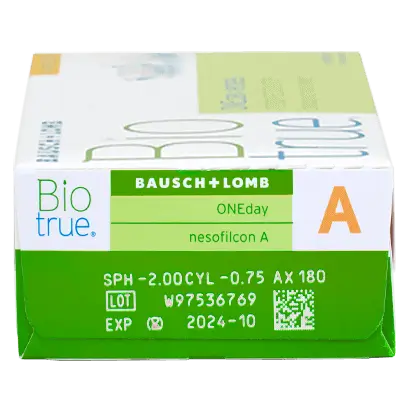 Biotrue One Day Daily Toric Lenses , 30 units - -6.50, -0.75, 100, 8.4, 14.50 - Image 2
