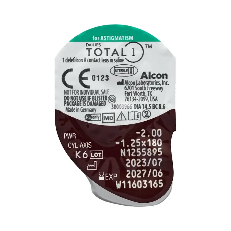 Dailies Total1 Daily Toric Lenses , 30 units - -2.50, -0.75, 150, 8.6, 14.50 - Image 6