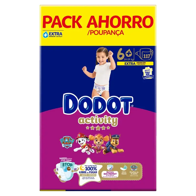 Dodot Activity Size 6+, 14kg-19kg, 117 Nappies - Image 2